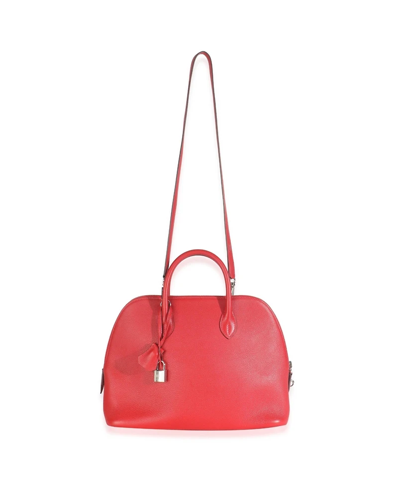 Pre-Owned HERMES Rouge Pivoine Evercolor 1923 Bolide 30 Phw