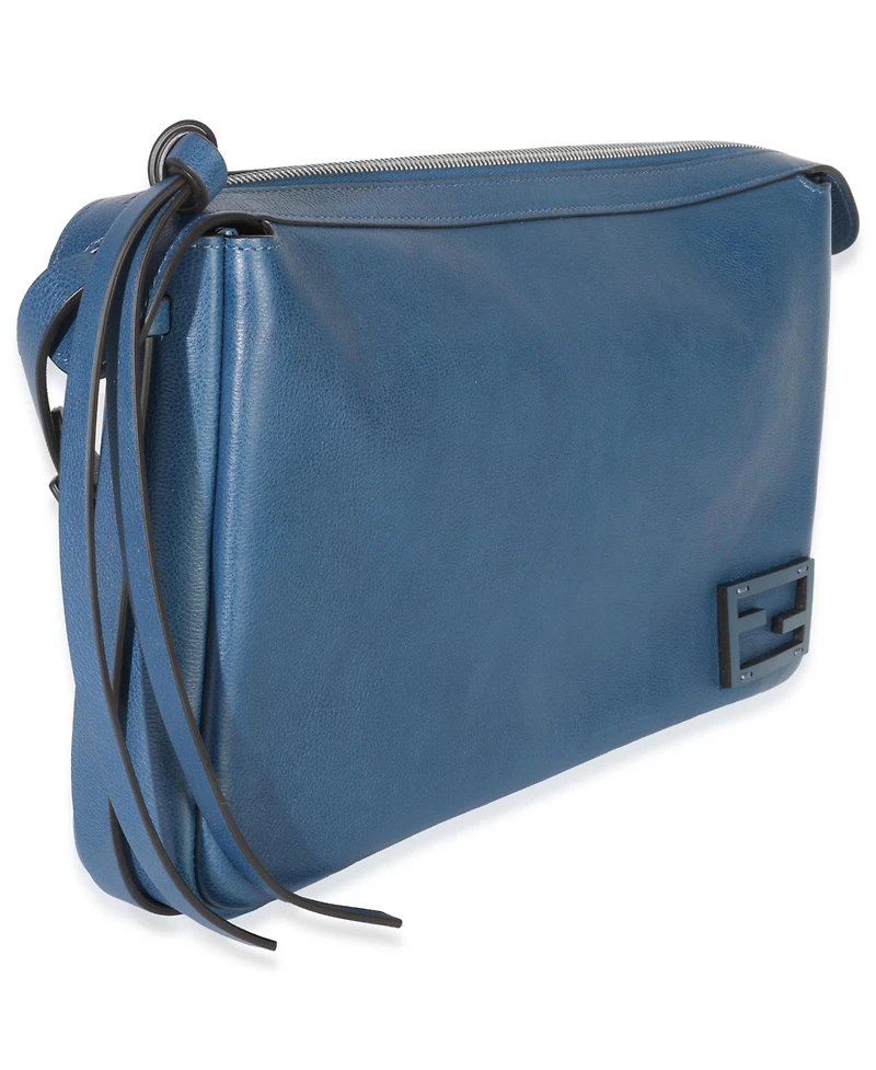 Pre-Owned Fendi Blue Nappa Medium Simply Fendi Shoulder Bag