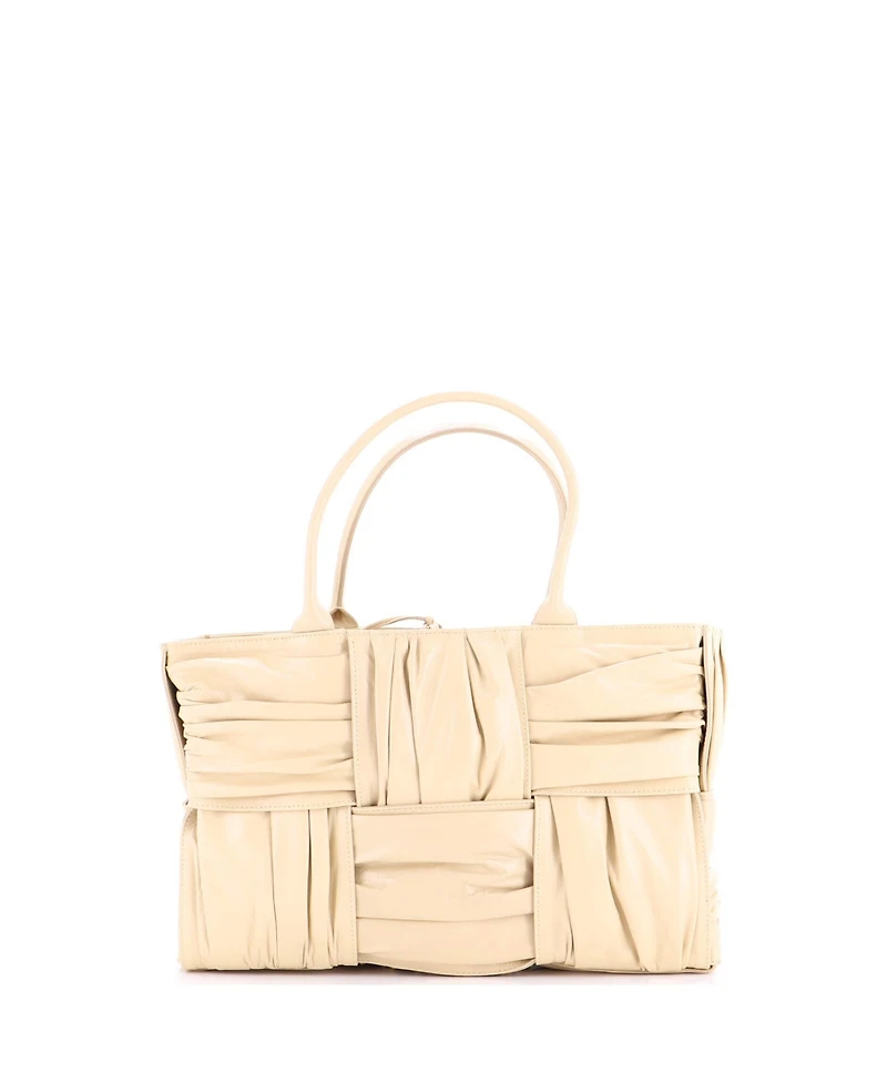 Pre-Owned Bottega Veneta Medium Arco Tote Maxi Intrecciato Plisse Leather