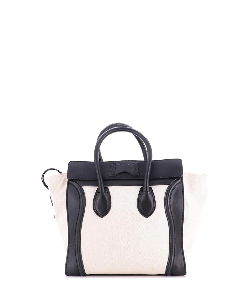 Pre-Owned Celine Mini Luggage Bag Canvas and Leather