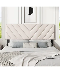 Sugift Linen Upholstered Headboard for Full and Queen Bed Frames