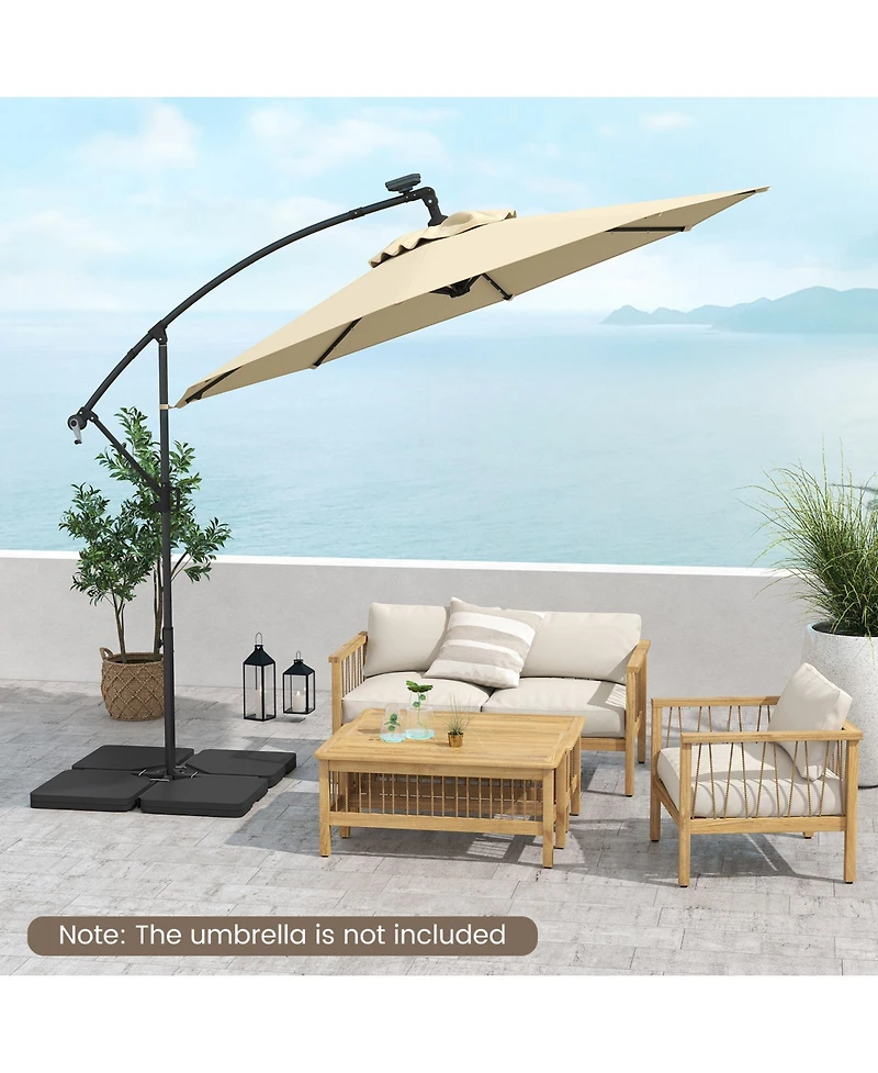 Sugift Patio Offset Umbrella Base with Easy-Fill Spouts