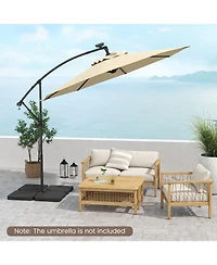 Sugift Patio Offset Umbrella Base with Easy-Fill Spouts