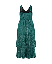 City Chic Women's Glamour Metallic Tier Dress