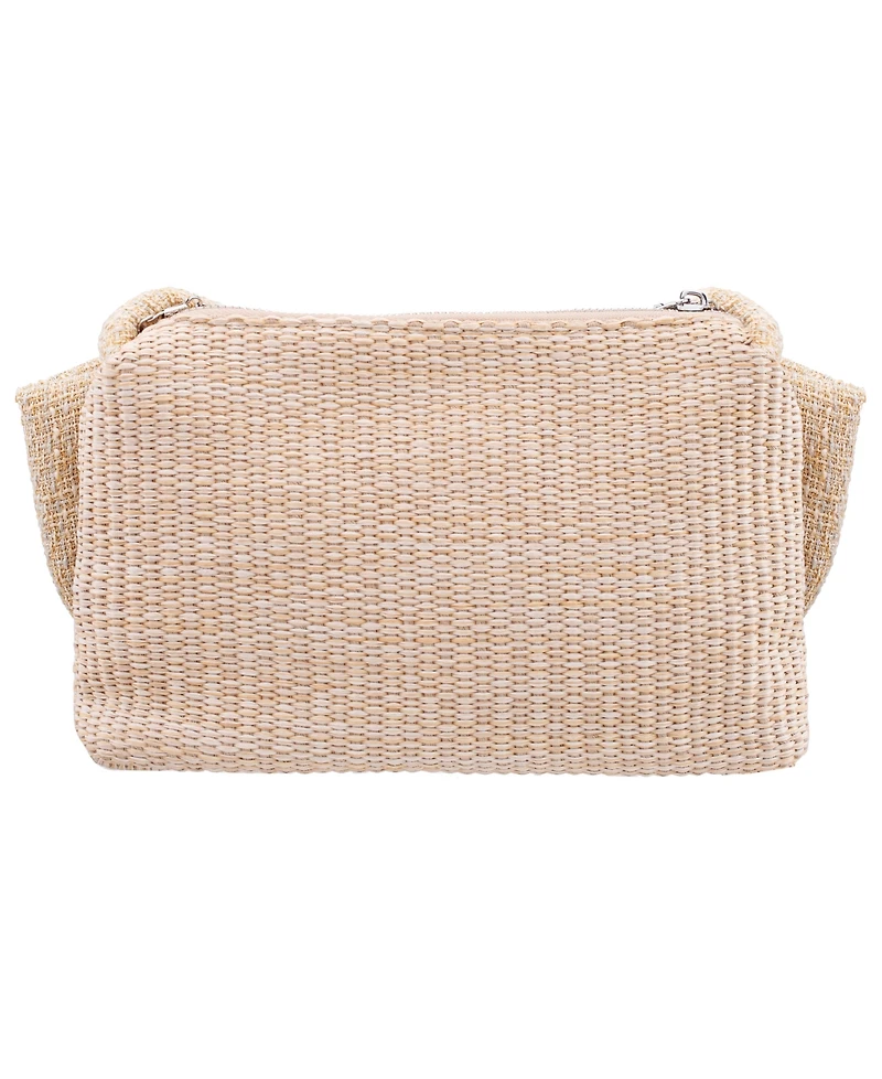 Nina Tula Straw Bow Small Satchel Handbag