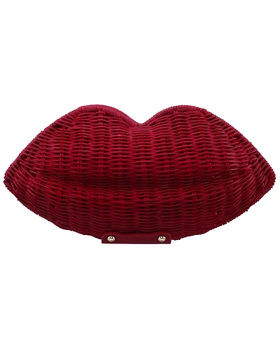 Nina Kiss Wicker Minaudiere Small Clutch Handbag