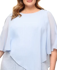 Sl Fashions Plus Asymmetric Overlay Crochet Lace Sheath Dress