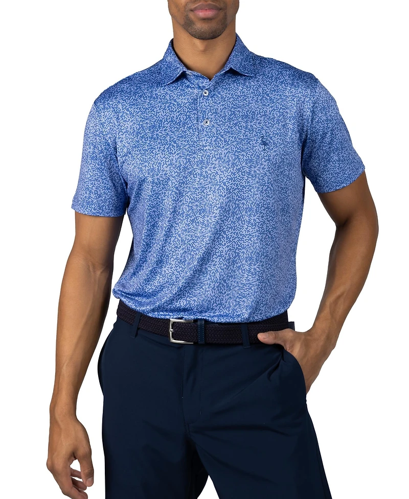 TailorByrd Men's Abstract Maze Printed Performance Polo