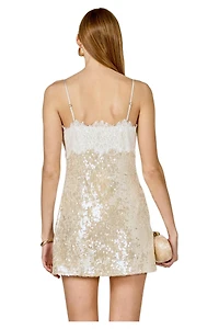 endless rose Women's Sequin Lace Mini Dress
