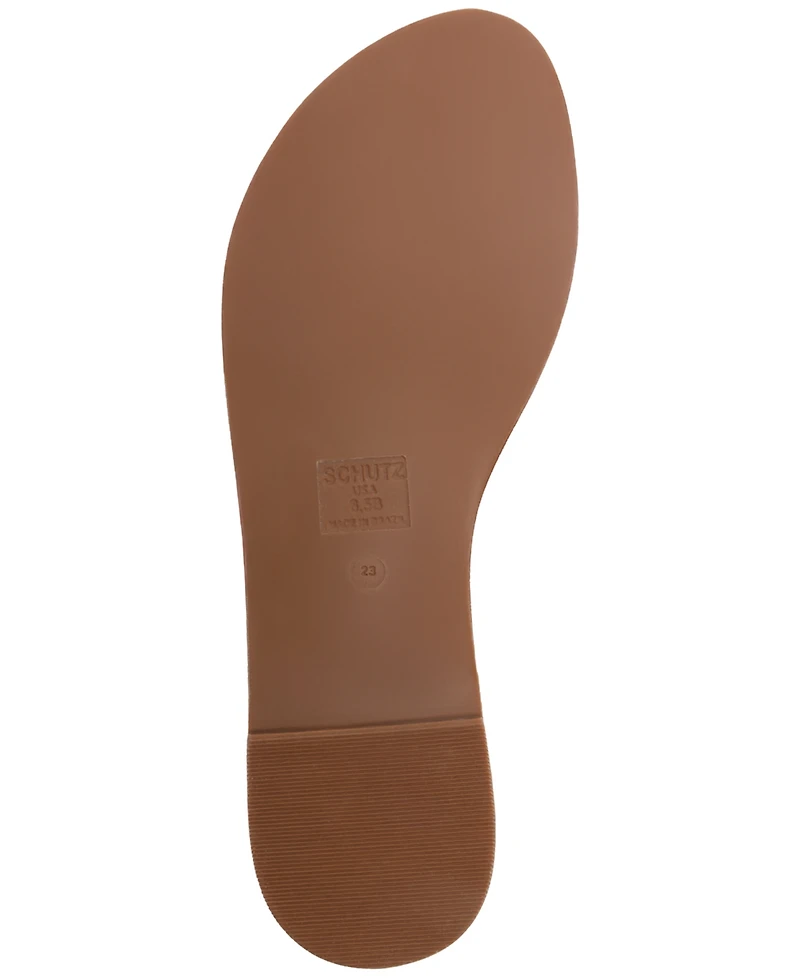 Schutz Women's Nia Round Toe Flat Sandals