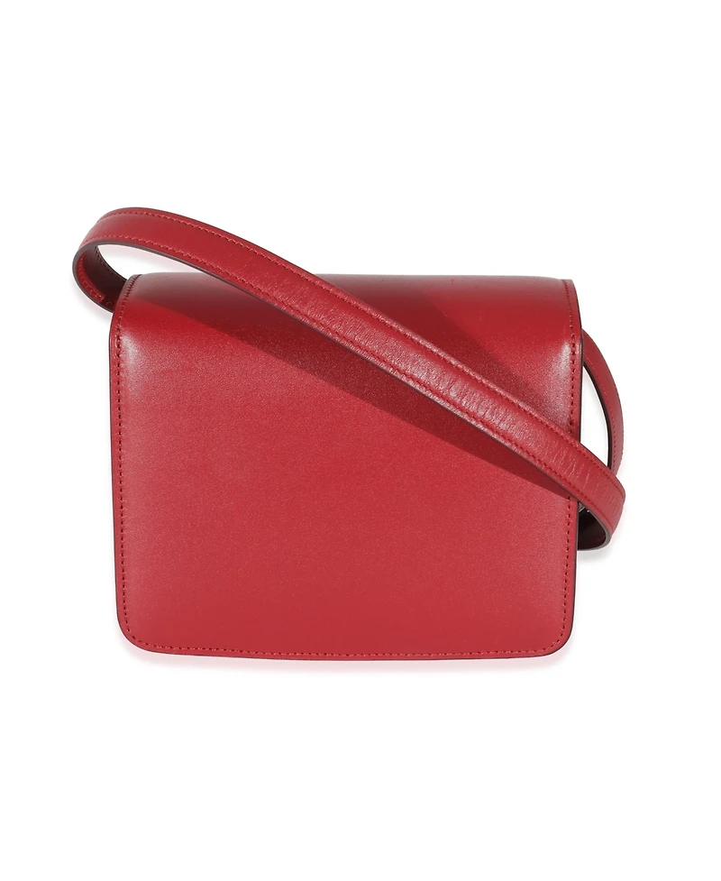 Pre-Owned Celine Red Smooth Calfskin Small Classic Box Bag