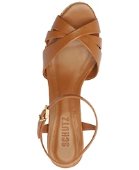 Schutz Women's Keefa Raffia Round Toe Sandals