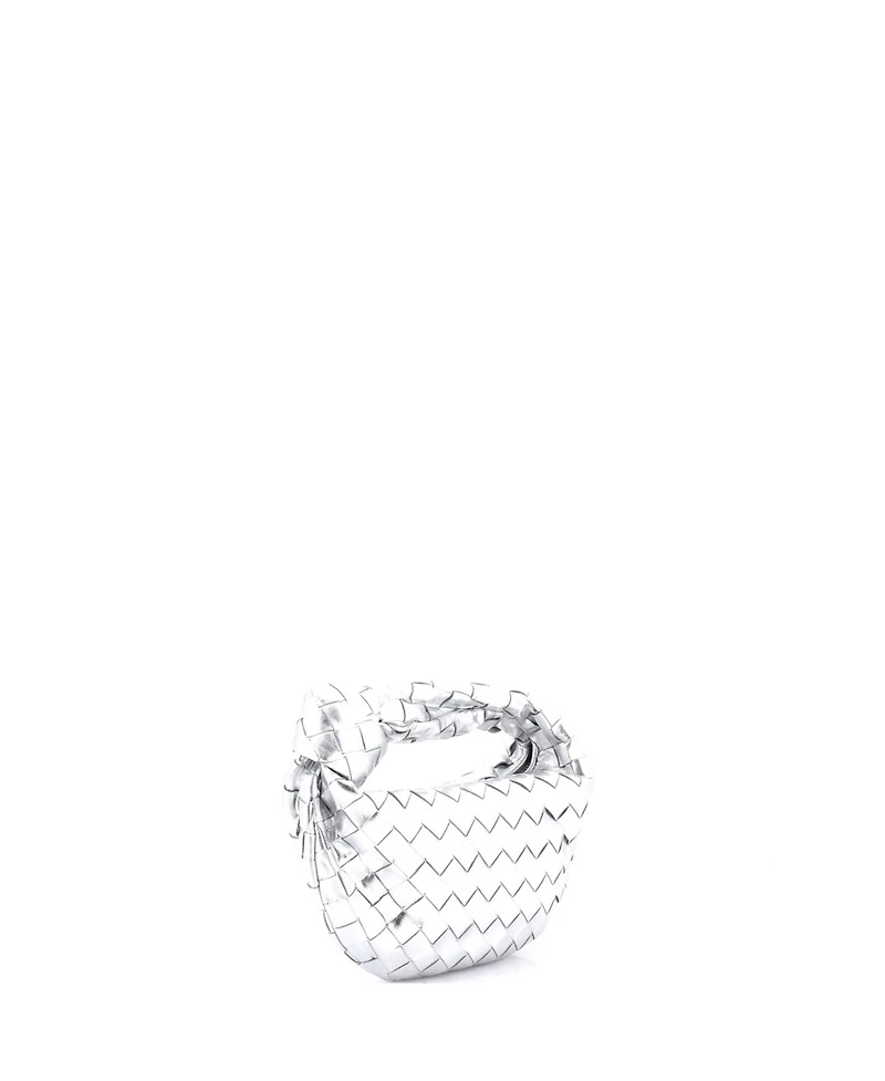 Pre-Owned Bottega Veneta Mini Bv Jodie Hobo Metallic Intrecciato Nappa