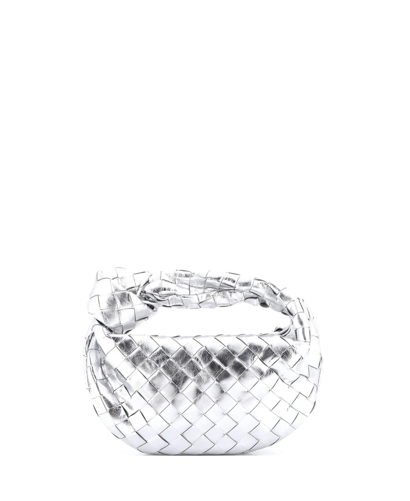 Pre-Owned Bottega Veneta Mini Bv Jodie Hobo Metallic Intrecciato Nappa