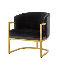 Rainsken Accent Chair, Upholstered Faux Rabbit Fur Armchair with Gold Metal Frame and Curved Backrest Support for Living Room, Bedroom