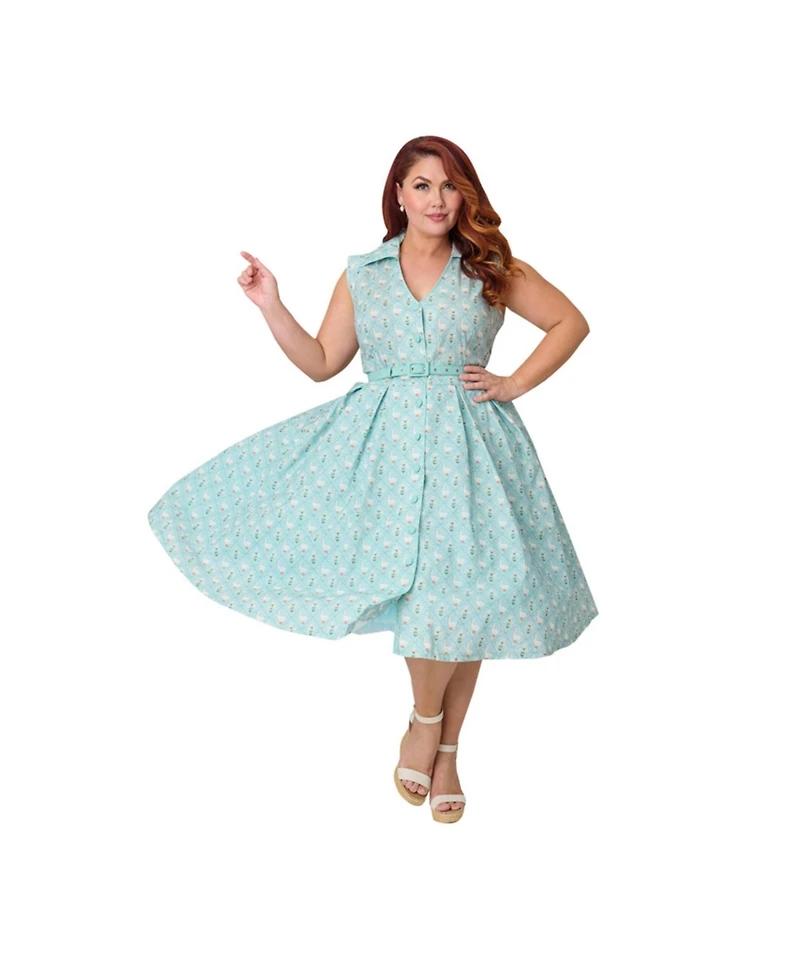 Unique Vintage Plus Shirt Swing Dress