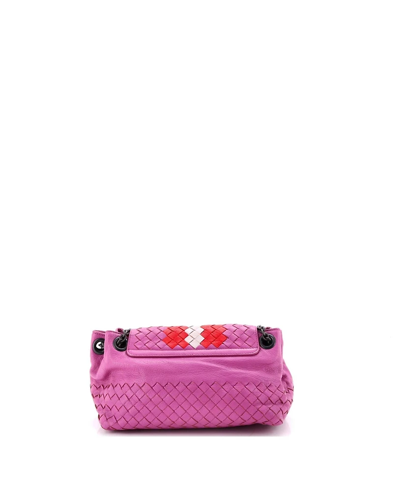 Pre-Owned Bottega Veneta Mini Accordion Flap Chain Shoulder Bag Intrecciato Nappa