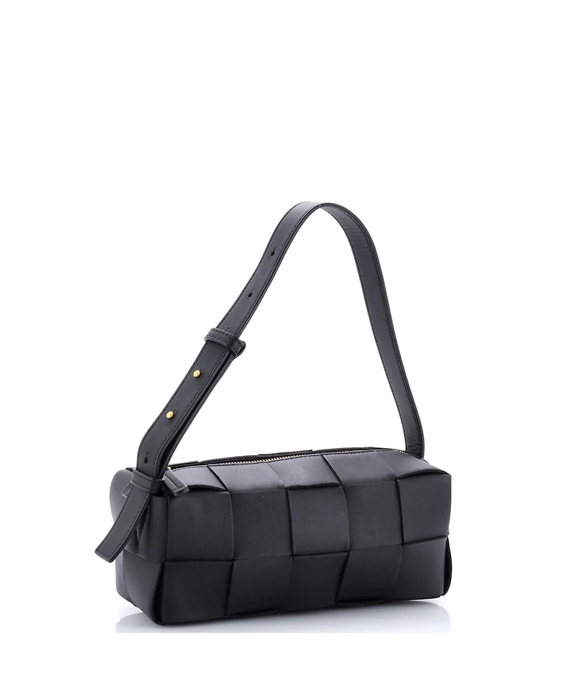 Pre-Owned Bottega Veneta Brick Cassette Shoulder Bag Maxi Intrecciato Leather