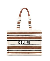 Pre-Owned Celine Large Cabas Thais Tote Striped Jacquard Textile