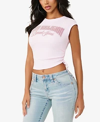 True Religion Women's Crystal Side Ruch Baby Top