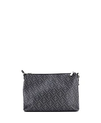 Pre-Owned Fendi Large Front Zip Messenger Zucca Coated Canvas and Leather