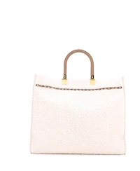 Pre-Owned Fendi Medium Sunshine Shopper Tote Shearling