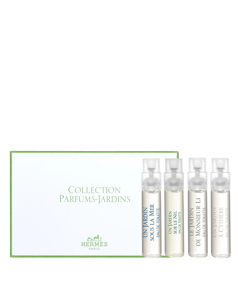 Free 4-Pc. Hermes Les Jardins Sampler or Barenia Eau de Parfum Intense Deluxe Mini with any $170 fragrance purchase