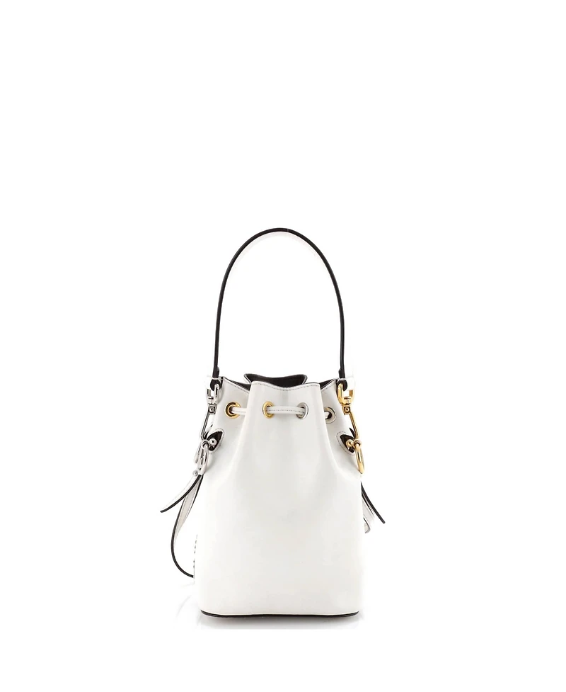 Pre-Owned Fendi Mini Mon Tresor Bucket Bag Zucca Studded Leather
