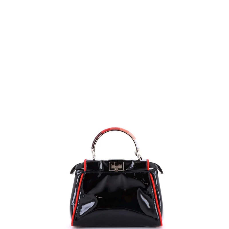 Pre-Owned Fendi Mini Resin Handle Peekaboo Bag Patent