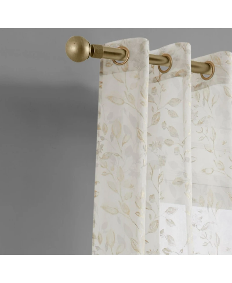 Dainty Home Cecily 2-Pack Linen Textured Metallic Light Filtering Grommet Curtain Panel Pair 38" x 84"