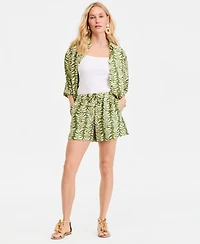 I.n.c. International Concepts Women's Printed Drawstring-Waist Shorts, Macy's Exclusive