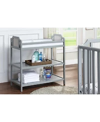 flynama Modern Changing Table Graystone Finish with Two Shelves and 4 Side Safety Rails for Nursery
