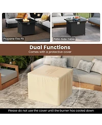 Sugift 32.5 in Propane Fire Pit Table with Tempered Glass Top