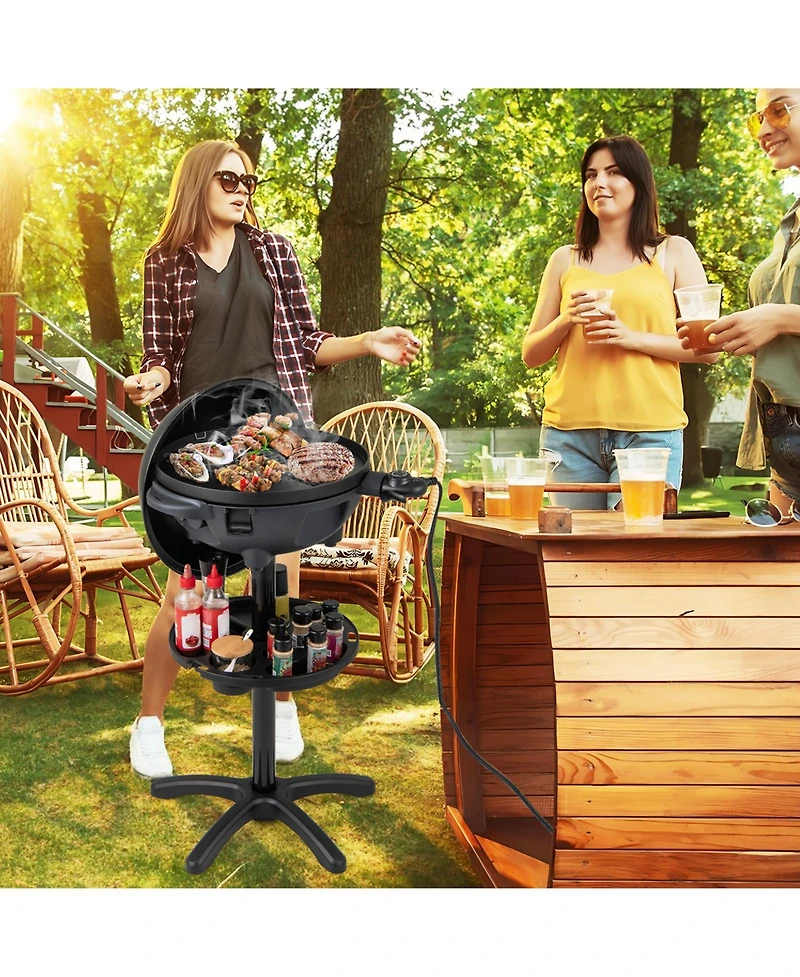 Sugift Electric Bbq Grill 1200W Indoor Outdoor Grill with Dual Zones