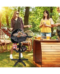 Sugift Electric Bbq Grill 1200W Indoor Outdoor Grill with Dual Zones