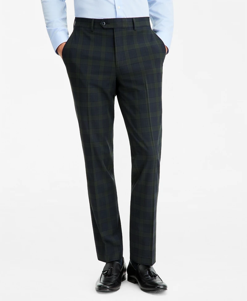 Bar Iii Men's Slim-Fit Green Tartan Suit Separates Pants, Macy's Exclusive