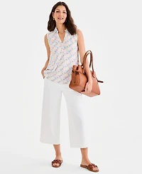 Style & Co Women's Printed Johnny-Collar Sleeveless Top, Macy's Exclusive