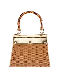 Nina Wicker Basket Small Satchel Bag