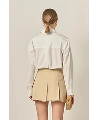 English Factory Women's Pearl Heart Button up Shirt