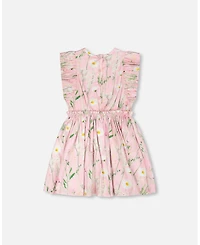 Deux par Deux Little Girls Viscose Dress Printed Flowers