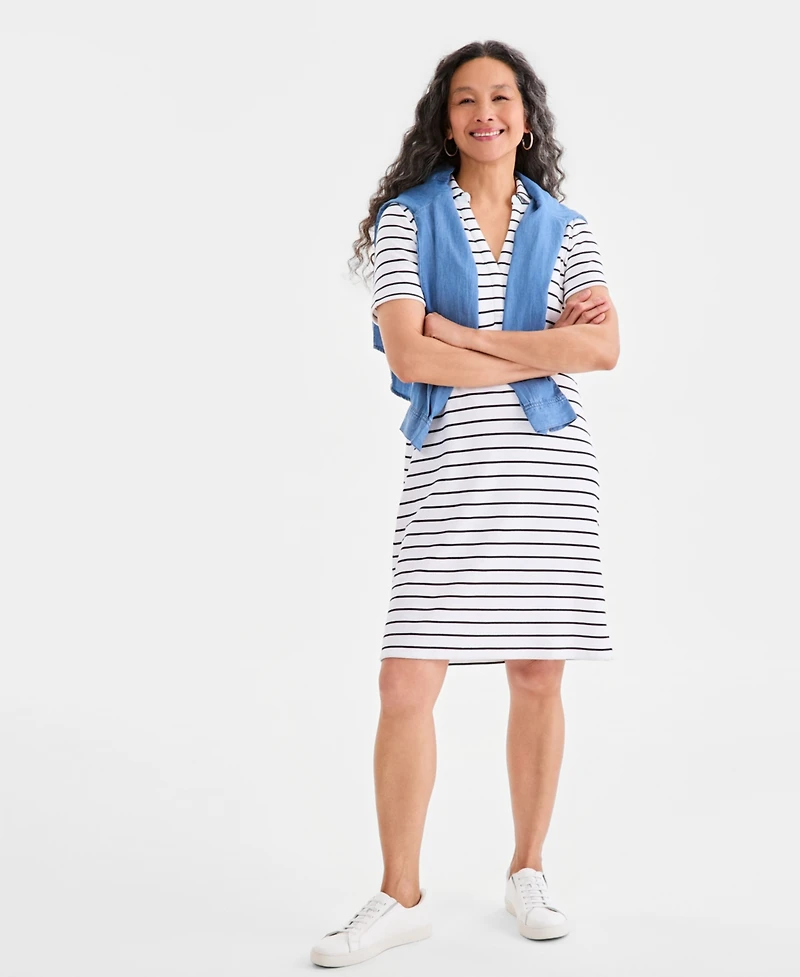 Style & Co Women's Striped Polo Dress, Macy's Exclusive