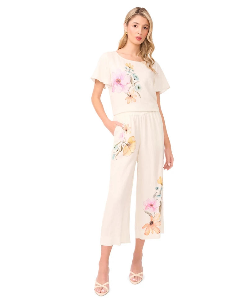 Vince Camuto Women's Smocked-Waist Wide-Leg Pants