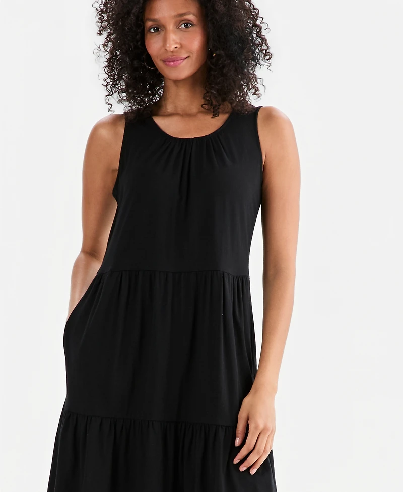 Style & Co Women's Sleeveless Tiered Knit Dress, Macy's Exclusive