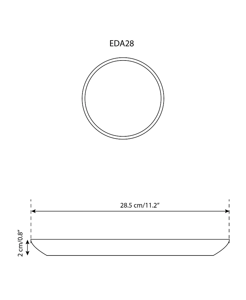 Gharyan Stoneware, Stoneware Flat Dinner Plate | Edan 11.2