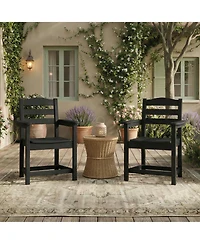 Set of 2 Outdoor Dining Chair with Armrests, For All Weather Conditions