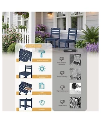 Set of 2 Outdoor Dining Chair without Armrests, For All Weather Conditions