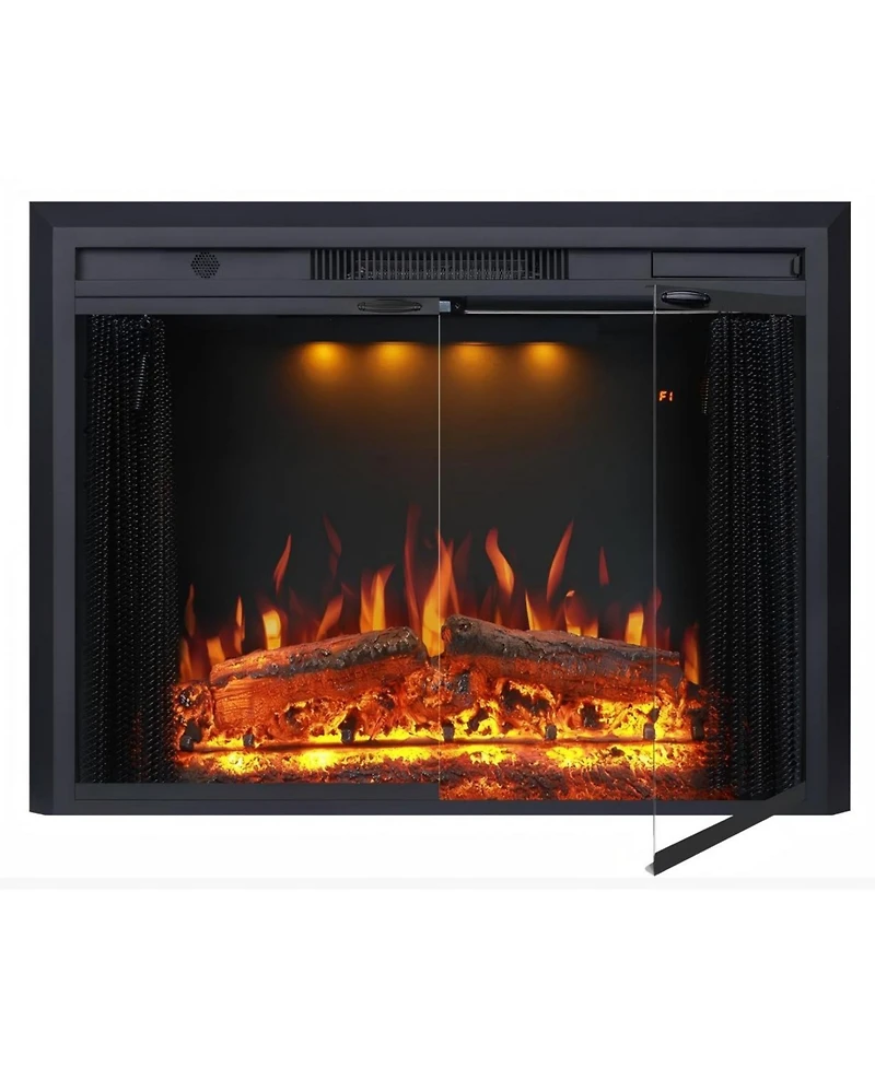 Mondawe 30" Recessed-in Realistic Flame Electric Fireplace with Adjustable Heat, Timer