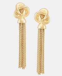 Anne Klein Gold-Tone Tassel Knot Ez Comfort Clip Earrings