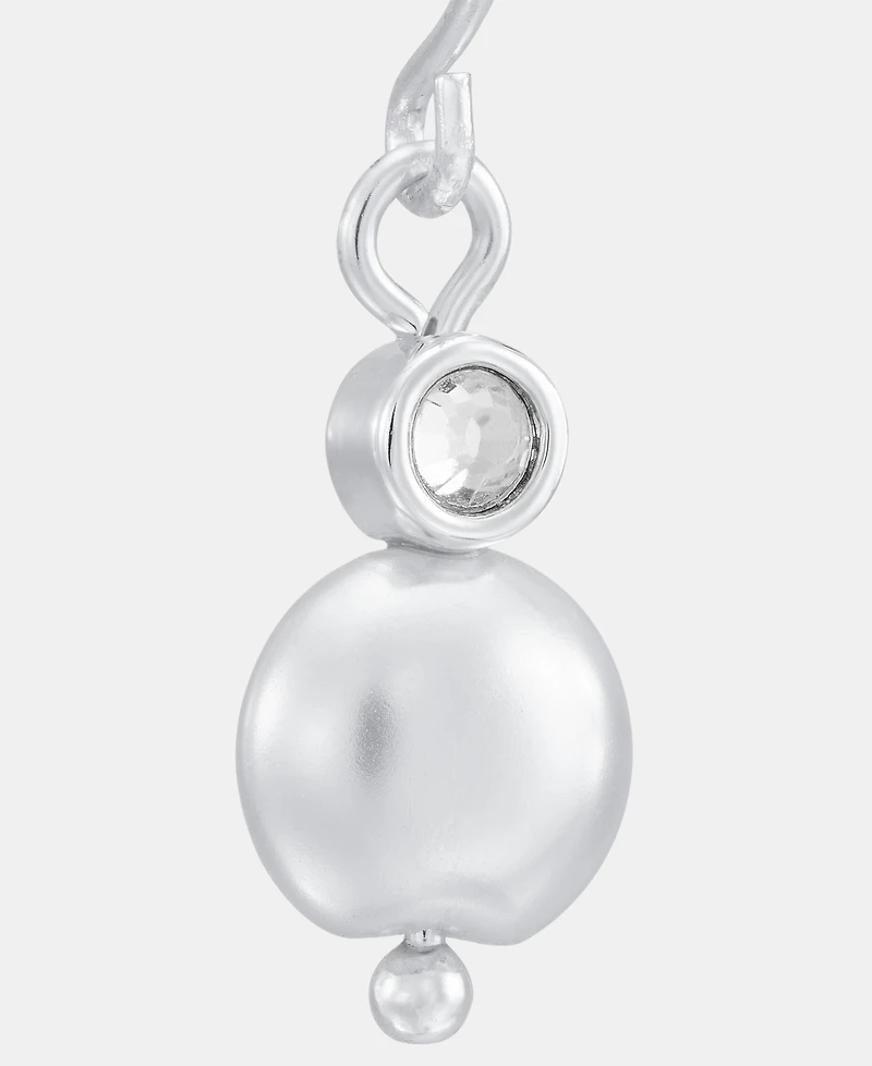 Anne Klein Silver-Tone Stud, Hoop and Drop Earrings, Set of 3