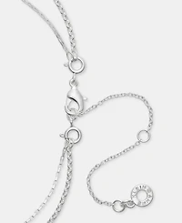 Anne Klein Silver-Tone Two-in-One Navette Stone Pendant Necklace